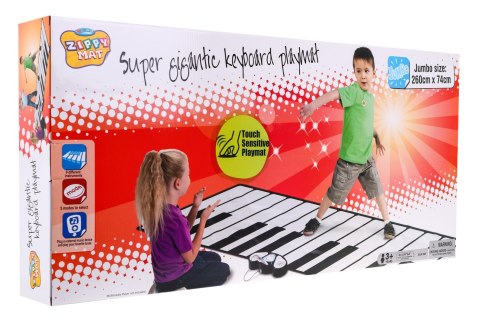 Duża Mata muzyczna dla dzieci 3+ Keyboard XXL 260x74cm + Tryb nagrywania + Kabel MP3 Duża Mata muzyczna dla dzieci 3+ Keyboard XXL 260x74cm + Tryb nagrywania + Kabel MP3