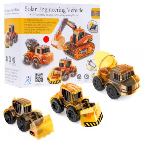 Edukacyjny zestaw solarnych pojazdów budowlanych 3w1 dla dzieci Koparka Betoniarka Spychacz Edukacyjny zestaw solarnych pojazdów budowlanych 3w1 dla dzieci Koparka Betoniarka Spychacz