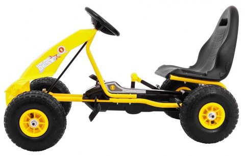 Gokart Champion na pedały dla dzieci 3+ Żółty + Pompowane opony + Regulowane siedzisko + Ręczny hamulec Gokart Champion na pedały dla dzieci 3+ Żółty + Pompowane opony + Regulowane siedzisko + Ręczny hamulec