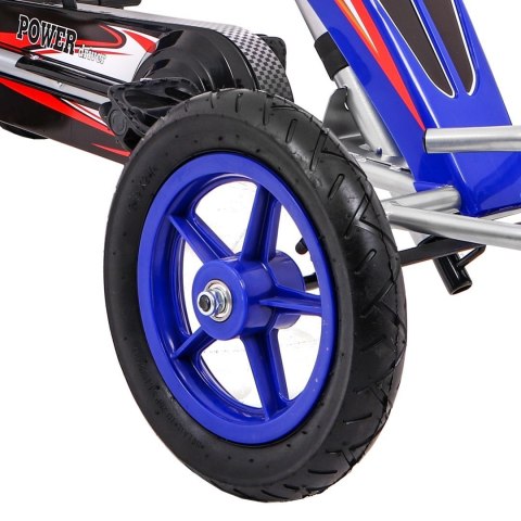 Gokart Full Ahead AIR na pedały dla dzieci 3+ Niebieski + Regulacja siedziska + Pompowane koła + Hamulec ręczny Gokart Full Ahead AIR na pedały dla dzieci 3+ Niebieski + Regulacja siedziska + Pompowane koła + Hamulec ręczny