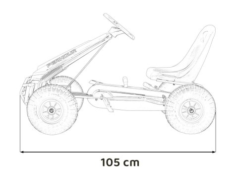 Gokart na Pedały AIR PerHour dla dzieci Niebieski + Hamulec ręczny + Pompowane koła + Regulacja siedzenia Gokart na Pedały AIR PerHour dla dzieci Niebieski + Hamulec ręczny + Pompowane koła + Regulacja siedzenia