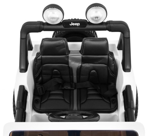 Jeep Wrangler Rubicon na akumulator dla dzieci Biały + Pilot + Radio MP3 LED + Koła EVA Jeep Wrangler Rubicon na akumulator dla dzieci Biały + Pilot + Radio MP3 LED + Koła EVA