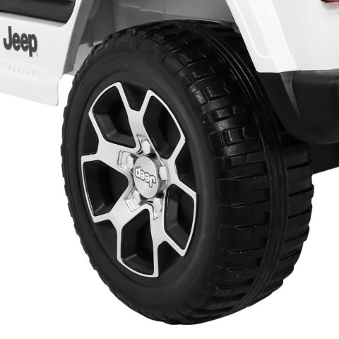 Jeep Wrangler Rubicon na akumulator dla dzieci Biały + Pilot + Radio MP3 LED + Koła EVA Jeep Wrangler Rubicon na akumulator dla dzieci Biały + Pilot + Radio MP3 LED + Koła EVA