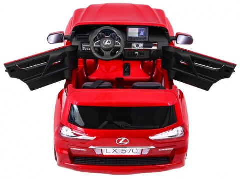 Lexus LX570 Lakierowane Autko dla 2 dzieci Czerwony + Pilot + Koła EVA + Radio MP3 LED Lexus LX570 Lakierowane Autko dla 2 dzieci Czerwony + Pilot + Koła EVA + Radio MP3 LED