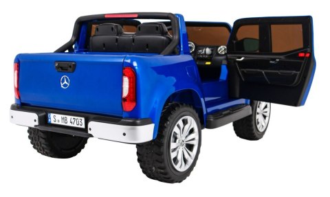 Mercedes Benz X-Class dla dzieci Lakier Niebieski + Pilot + Napęd 4x4 + MP4 + Bagażnik + EVA Mercedes Benz X-Class dla dzieci Lakier Niebieski + Pilot + Napęd 4x4 + MP4 + Bagażnik + EVA
