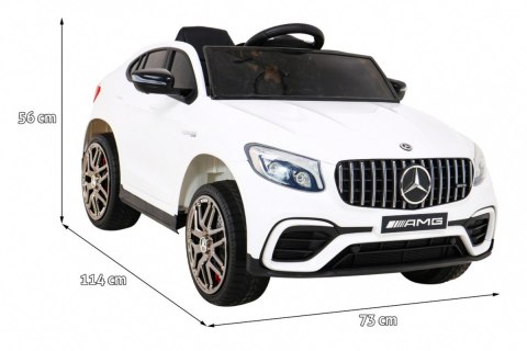Mercedes Benz GLC63S dla dzieci Biały + Pilot + Napęd 4x4 + MP3 LED + EVA + Wolny Start Mercedes Benz GLC63S dla dzieci Biały + Pilot + Napęd 4x4 + MP3 LED + EVA + Wolny Start