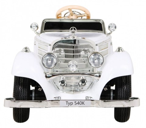 Mercedes Benz Retro 540A dla dzieci Biały + Tryb "Rodzica" + Pilot + Panel audio + LED Mercedes Benz Retro 540A dla dzieci Biały + Tryb "Rodzica" + Pilot + Panel audio + LED