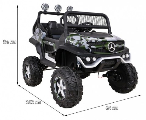 Mercedes Benz Unimog dla dzieci Lakier Moro + Napęd 4x4 + Pilot + Bagażnik + Wolny Start + MP3 LED Mercedes Benz Unimog dla dzieci Lakier Moro + Napęd 4x4 + Pilot + Bagażnik + Wolny Start + MP3 LED