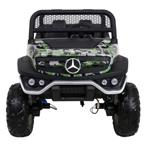 Mercedes Benz Unimog dla dzieci Lakier Moro + Napęd 4x4 + Pilot + Bagażnik + Wolny Start + Radio MP3 + LED Mercedes Benz Unimog dla dzieci Lakier Moro + Napęd 4x4 + Pilot + Bagażnik + Wolny Start + Radio MP3 + LED