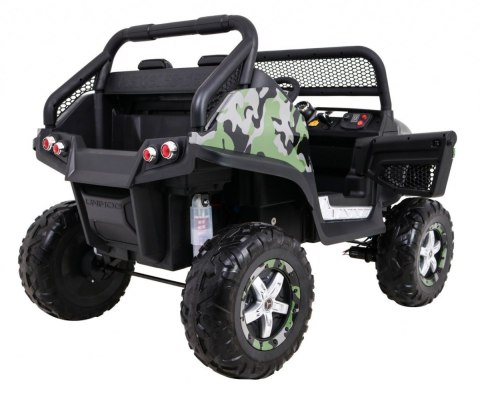 Mercedes Benz Unimog dla dzieci Lakier Moro + Napęd 4x4 + Pilot + Bagażnik + Wolny Start + Radio MP3 + LED Mercedes Benz Unimog dla dzieci Lakier Moro + Napęd 4x4 + Pilot + Bagażnik + Wolny Start + Radio MP3 + LED