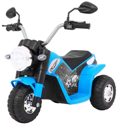 Motorek MiniBike na akumulator dla dzieci Niebieski + Dźwięki + Światła LED + Ekoskóra Motorek MiniBike na akumulator dla dzieci Niebieski + Dźwięki + Światła LED + Ekoskóra