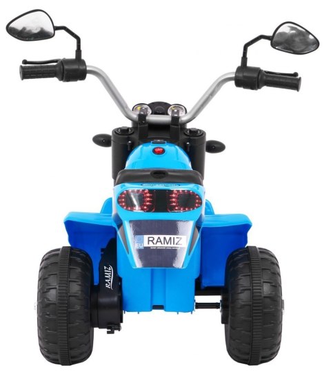 Motorek MiniBike na akumulator dla dzieci Niebieski + Dźwięki + Światła LED + Ekoskóra Motorek MiniBike na akumulator dla dzieci Niebieski + Dźwięki + Światła LED + Ekoskóra