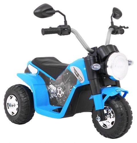 Motorek MiniBike na akumulator dla dzieci Niebieski + Dźwięki + Światła LED + Ekoskóra Motorek MiniBike na akumulator dla dzieci Niebieski + Dźwięki + Światła LED + Ekoskóra