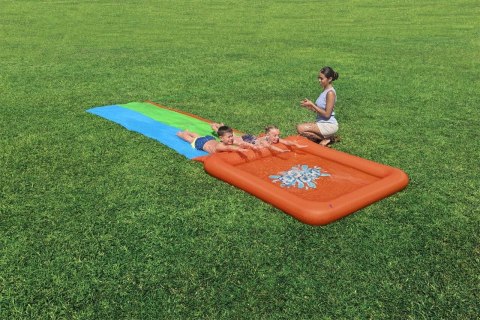 Podwójny Ślizg wodny Super Splash dla dzieci 3+ BESTWAY Tor 531cm + Brodzik 129 l + Natrysk Podwójny Ślizg wodny Super Splash dla dzieci 3+ BESTWAY Tor 531cm + Brodzik 129 l + Natrysk