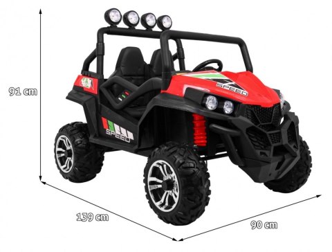 Terenowe Grand Buggy Lift dla dzieci Czerwony + Napęd 4x4 + Pilot + Bagażnik + Radio MP3 + LED Terenowe Grand Buggy Lift dla dzieci Czerwony + Napęd 4x4 + Pilot + Bagażnik + Radio MP3 + LED