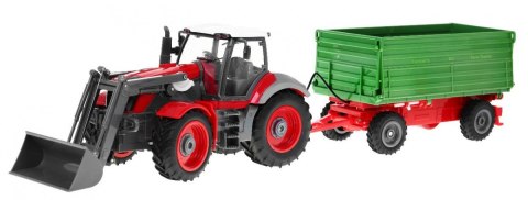 Traktor z koparką i przyczepą dla dzieci 3+ Zdalnie sterowany + Ruchome elementy Czerwono-zielony Traktor z koparką i przyczepą dla dzieci 3+ Zdalnie sterowany + Ruchome elementy Czerwono-zielony