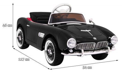Autko BMW 507 Retro elektryczne dla dzieci Czarny + Audio LED + Pilot + Ekoskóra + EVA + Wolny Start Autko BMW 507 Retro elektryczne dla dzieci Czarny + Audio LED + Pilot + Ekoskóra + EVA + Wolny Start