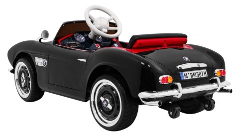 Autko BMW 507 Retro elektryczne dla dzieci Czarny + Audio LED + Pilot + Ekoskóra + EVA + Wolny Start Autko BMW 507 Retro elektryczne dla dzieci Czarny + Audio LED + Pilot + Ekoskóra + EVA + Wolny Start