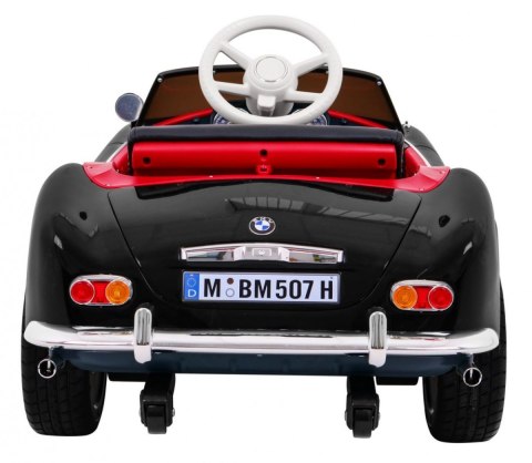 Autko BMW 507 Retro elektryczne dla dzieci Czarny + Audio LED + Pilot + Ekoskóra + EVA + Wolny Start Autko BMW 507 Retro elektryczne dla dzieci Czarny + Audio LED + Pilot + Ekoskóra + EVA + Wolny Start