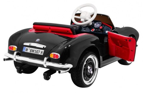 Autko BMW 507 Retro elektryczne dla dzieci Czarny + Audio LED + Pilot + Ekoskóra + EVA + Wolny Start Autko BMW 507 Retro elektryczne dla dzieci Czarny + Audio LED + Pilot + Ekoskóra + EVA + Wolny Start