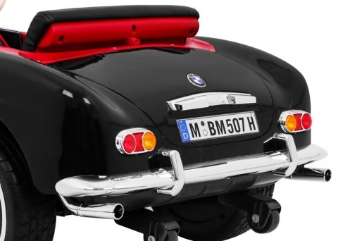Autko BMW 507 Retro elektryczne dla dzieci Czarny + Audio LED + Pilot + Ekoskóra + EVA + Wolny Start Autko BMW 507 Retro elektryczne dla dzieci Czarny + Audio LED + Pilot + Ekoskóra + EVA + Wolny Start