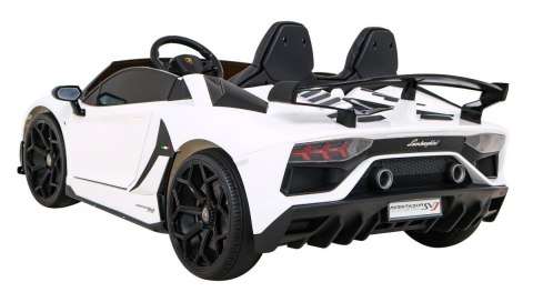 Lamborghini SVJ DRIFT dla 2 dzieci Biały + Funkcja driftu + Pilot + MP3 LED + Wolny Start Lamborghini SVJ DRIFT dla 2 dzieci Biały + Funkcja driftu + Pilot + MP3 LED + Wolny Start