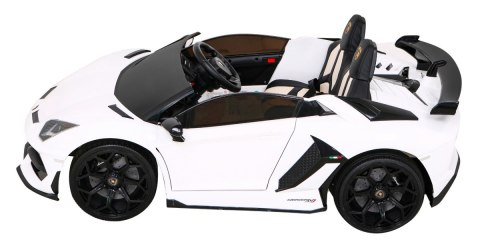 Lamborghini SVJ DRIFT dla 2 dzieci Biały + Funkcja driftu + Pilot + MP3 LED + Wolny Start Lamborghini SVJ DRIFT dla 2 dzieci Biały + Funkcja driftu + Pilot + MP3 LED + Wolny Start