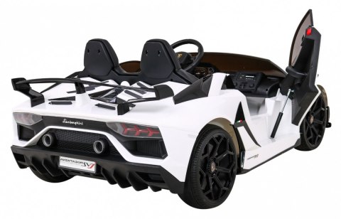 Lamborghini SVJ DRIFT dla 2 dzieci Biały + Funkcja driftu + Pilot + MP3 LED + Wolny Start Lamborghini SVJ DRIFT dla 2 dzieci Biały + Funkcja driftu + Pilot + MP3 LED + Wolny Start