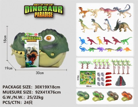 Zestaw figurek "Świat dinozaurów" dla dzieci 3+ Głowa dinozaura + mata krajobrazowa Zestaw figurek "Świat dinozaurów" dla dzieci 3+ Głowa dinozaura + mata krajobrazowa