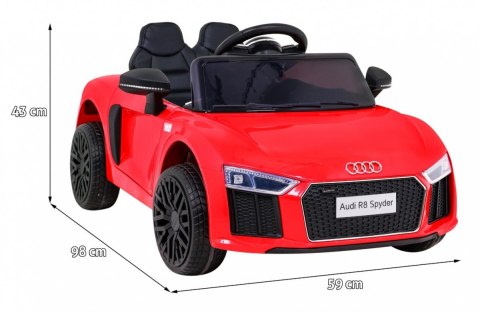Audi R8 na akumulator dla dzieci Czerwony + Pilot + EVA + Wolny Start + MP3 LED Audi R8 na akumulator dla dzieci Czerwony + Pilot + EVA + Wolny Start + MP3 LED