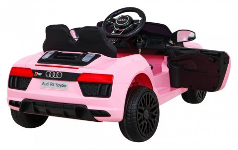 Audi R8 na akumulator dla dzieci Różowy + Pilot + EVA + Wolny Start + MP3 LED Audi R8 na akumulator dla dzieci Różowy + Pilot + EVA + Wolny Start + MP3 LED