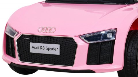 Audi R8 na akumulator dla dzieci Różowy + Pilot + EVA + Wolny Start + MP3 LED Audi R8 na akumulator dla dzieci Różowy + Pilot + EVA + Wolny Start + MP3 LED