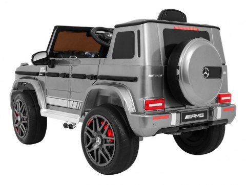 Mercedes AMG G63 dla dzieci Lakier Srebrny + Pilot + MP3 LED + Wolny Start + EVA + Pasy Mercedes AMG G63 dla dzieci Lakier Srebrny + Pilot + MP3 LED + Wolny Start + EVA + Pasy