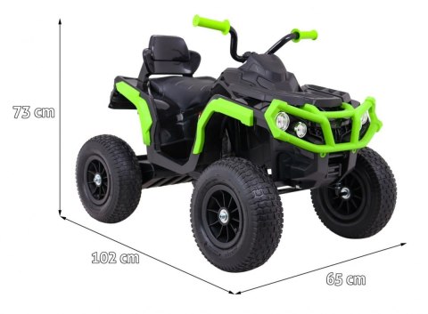 Quad ATV Air na akumulator dla dzieci Czarno-zielony + Koła pompowane + Radio MP3 + Wolny Start Quad ATV Air na akumulator dla dzieci Czarno-zielony + Koła pompowane + Radio MP3 + Wolny Start