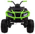 Quad XL ATV 2,4GHz na akumulator dla dzieci Czarno-Zielony + Pilot + Napęd 4x4 + Bagażnik + Wolny Start + EVA + Audio LED