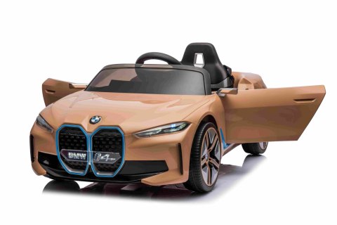 Autko BMW i4 na akumulator dla dzieci Złoty + Wolny Start + EVA + Ekoskóra + Audio LED + Pilot Autko BMW i4 na akumulator dla dzieci Złoty + Wolny Start + EVA + Ekoskóra + Audio LED + Pilot