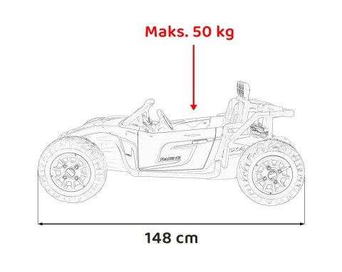 Auto Buggy Racing 5 na akumulator dla dzieci Czerwony + Silniki 2x200W + Pilot + Audio LED + Wolny Start Auto Buggy Racing 5 na akumulator dla dzieci Czerwony + Silniki 2x200W + Pilot + Audio LED + Wolny Start