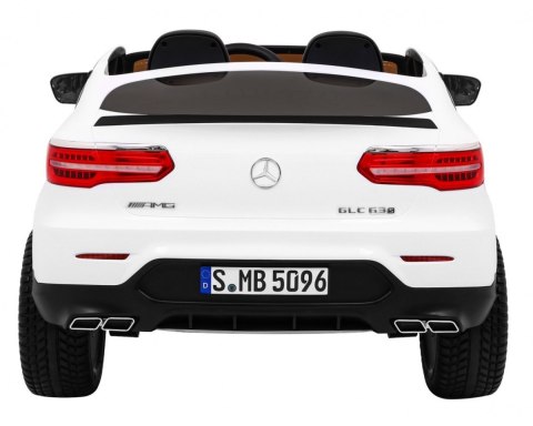Auto Mercedes GLC 63S dla dzieci Biały + Napęd 4x4 + MP4 + LED + Ekoskóra + Wolny Start + EVA Auto Mercedes GLC 63S dla dzieci Biały + Napęd 4x4 + MP4 + LED + Ekoskóra + Wolny Start + EVA