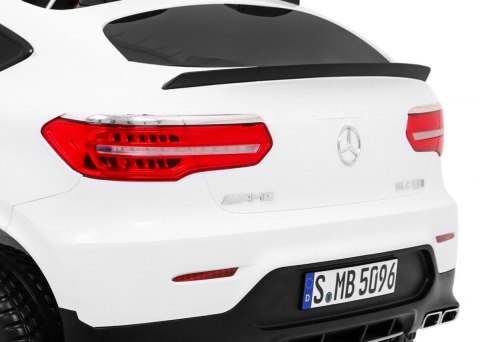 Auto Mercedes GLC 63S dla dzieci Biały + Napęd 4x4 + MP4 + LED + Ekoskóra + Wolny Start + EVA Auto Mercedes GLC 63S dla dzieci Biały + Napęd 4x4 + MP4 + LED + Ekoskóra + Wolny Start + EVA