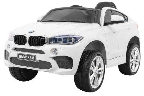 BMW X6M Elektryczne Autko dla dzieci Biały + Pilot + EVA + Wolny Start + Panel audio + LED BMW X6M Elektryczne Autko dla dzieci Biały + Pilot + EVA + Wolny Start + Panel audio + LED