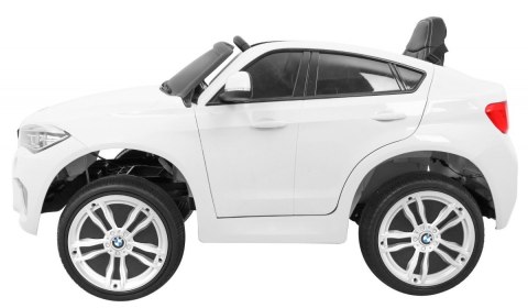 BMW X6M Elektryczne Autko dla dzieci Biały + Pilot + EVA + Wolny Start + Panel audio + LED BMW X6M Elektryczne Autko dla dzieci Biały + Pilot + EVA + Wolny Start + Panel audio + LED