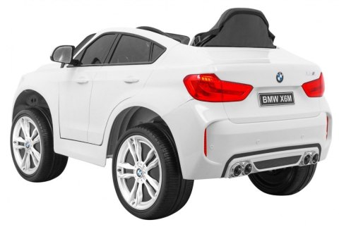 BMW X6M Elektryczne Autko dla dzieci Biały + Pilot + EVA + Wolny Start + Panel audio + LED BMW X6M Elektryczne Autko dla dzieci Biały + Pilot + EVA + Wolny Start + Panel audio + LED