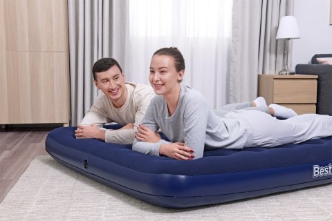 Dmuchany Materac turystyczny do spania 2-osobowy flokowany BESTWAY 203x152x22cm + Zestaw naprawczy Dmuchany Materac turystyczny do spania 2-osobowy flokowany BESTWAY 203x152x22cm + Zestaw naprawczy