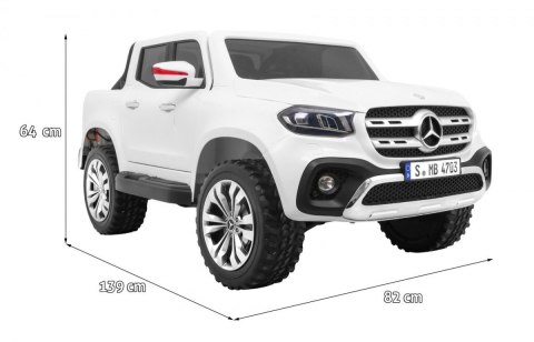 Mercedes Benz X-Class dla dzieci Biały + Pilot + Napęd 4x4 + MP4 + Bagażnik + LED + EVA Mercedes Benz X-Class dla dzieci Biały + Pilot + Napęd 4x4 + MP4 + Bagażnik + LED + EVA