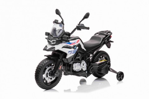 Motor BMW F850 GS na akumulator dla dzieci Biały + Kółka pomocnicze + Audio LED + Wolny Start + EVA Motor BMW F850 GS na akumulator dla dzieci Biały + Kółka pomocnicze + Audio LED + Wolny Start + EVA