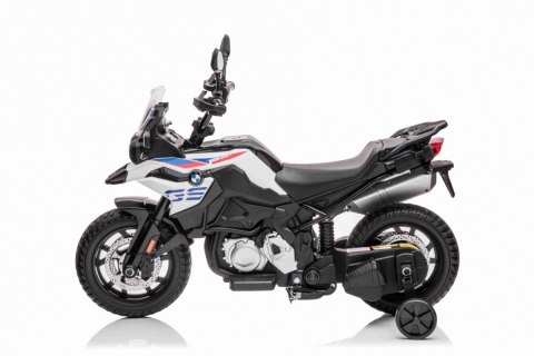 Motor BMW F850 GS na akumulator dla dzieci Biały + Kółka pomocnicze + Audio LED + Wolny Start + EVA Motor BMW F850 GS na akumulator dla dzieci Biały + Kółka pomocnicze + Audio LED + Wolny Start + EVA
