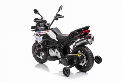Motor BMW F850 GS na akumulator dla dzieci Biały + Kółka pomocnicze + Audio LED + Wolny Start + EVA Motor BMW F850 GS na akumulator dla dzieci Biały + Kółka pomocnicze + Audio LED + Wolny Start + EVA