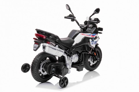 Motor BMW F850 GS na akumulator dla dzieci Biały + Kółka pomocnicze + Audio LED + Wolny Start + EVA Motor BMW F850 GS na akumulator dla dzieci Biały + Kółka pomocnicze + Audio LED + Wolny Start + EVA