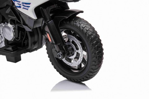 Motor BMW F850 GS na akumulator dla dzieci Biały + Kółka pomocnicze + Audio LED + Wolny Start + EVA Motor BMW F850 GS na akumulator dla dzieci Biały + Kółka pomocnicze + Audio LED + Wolny Start + EVA