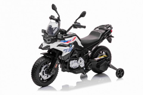 Motor BMW F850 GS na akumulator dla dzieci Biały + Kółka pomocnicze + Audio LED + Wolny Start + EVA Motor BMW F850 GS na akumulator dla dzieci Biały + Kółka pomocnicze + Audio LED + Wolny Start + EVA